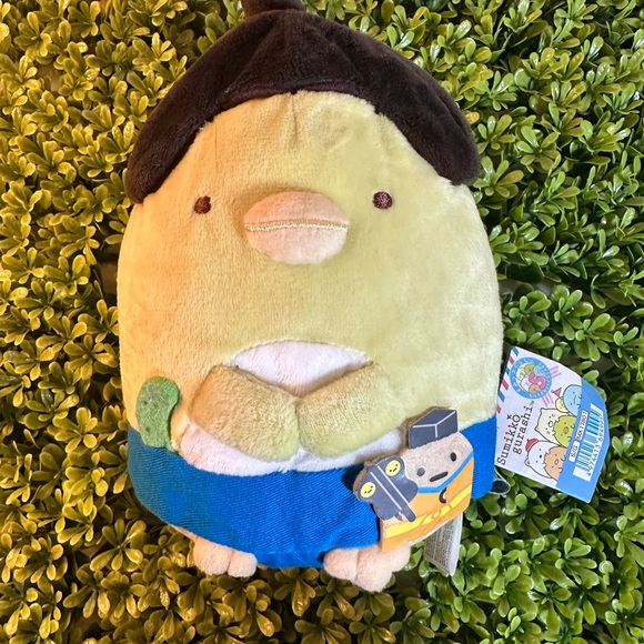 NWT San-X Sumikko Gurashi Penguin Plush Toy - Green/Yellow, Blue and Brown 8” - Picture 3 of 12